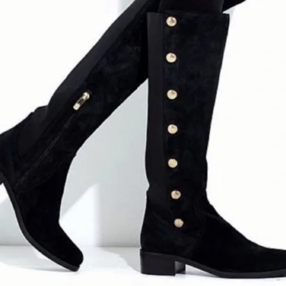 Vince Camuto Black Vacilla Riding Stretch Boots Size 7